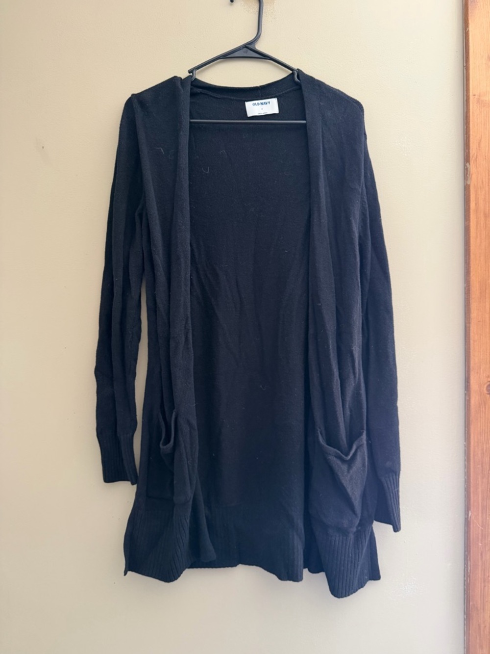 Old Navy Black Open-Front Hooded Women's Cardigan